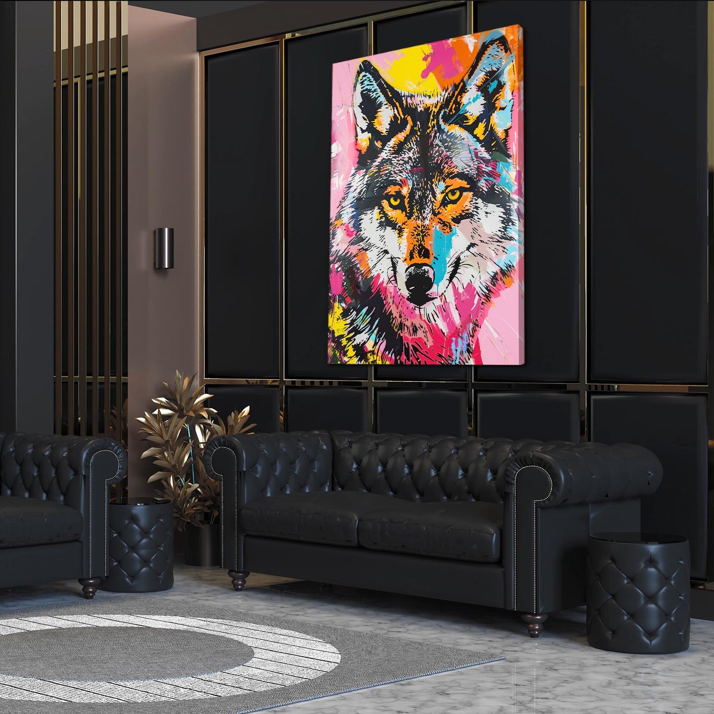 Canvas Wolf Art