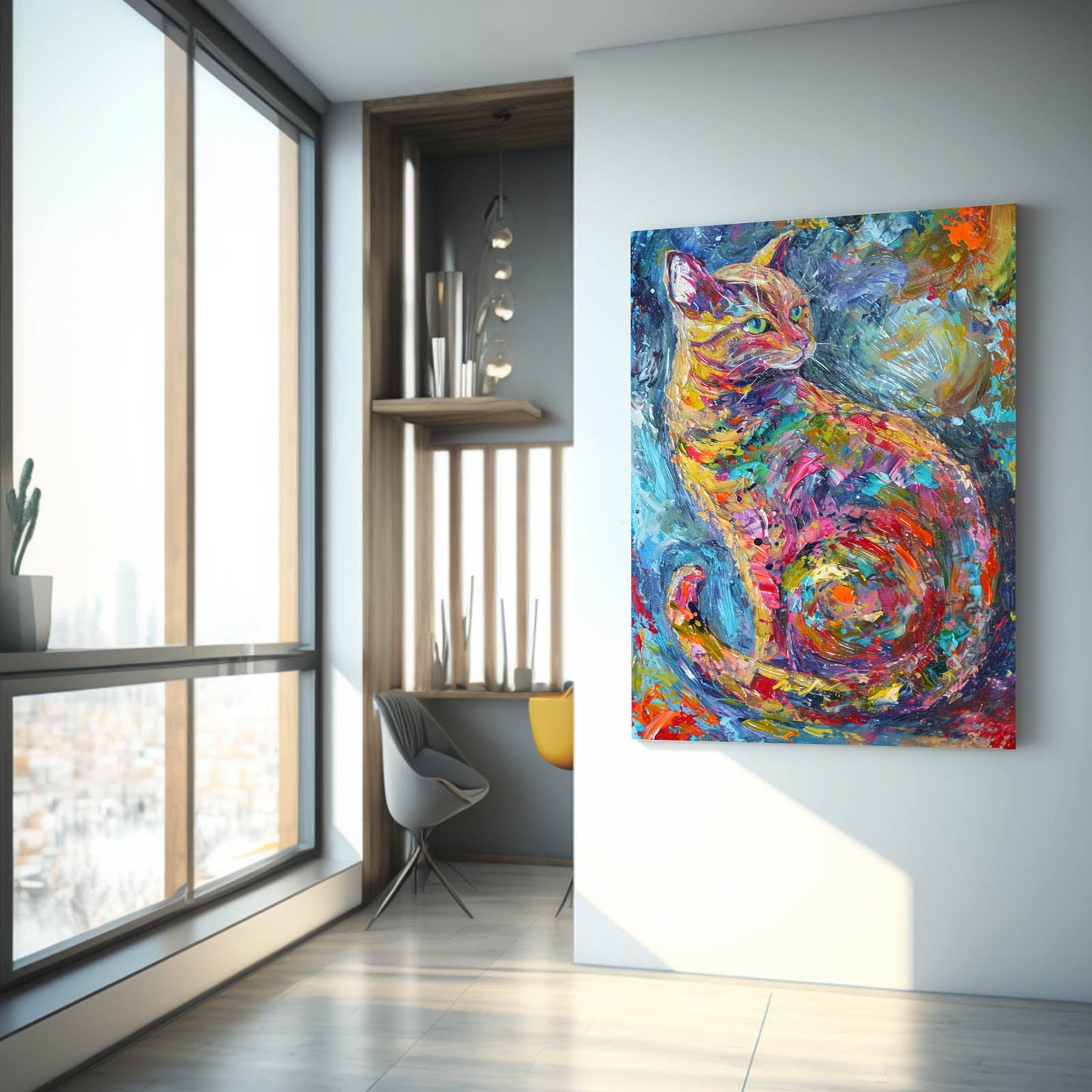 Cat Colorful Wall Art