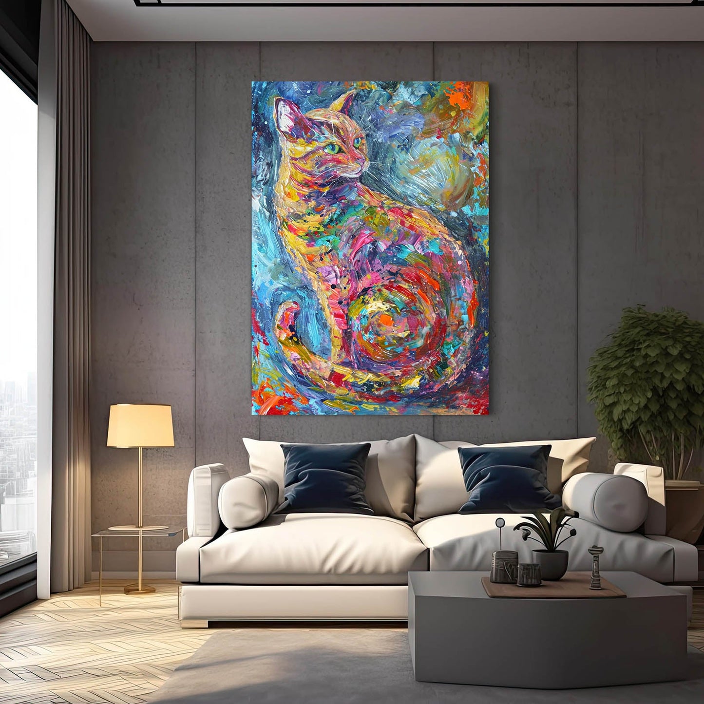Cat Colorful Wall Art