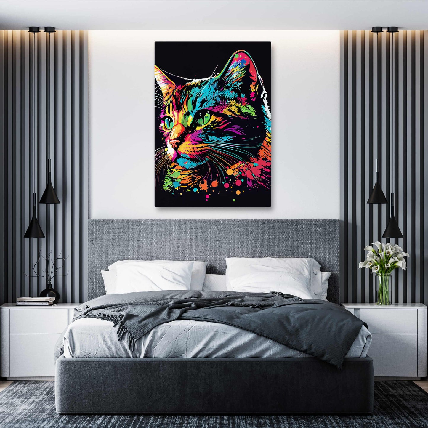 Cat Powerful Color Wall Art