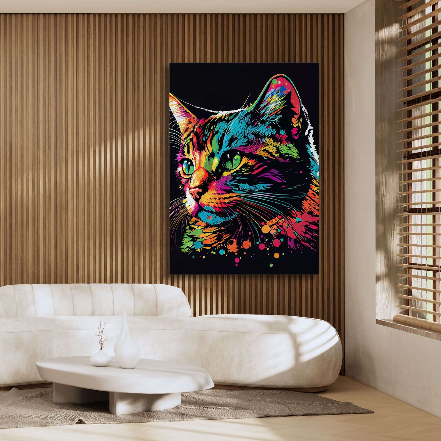 Cat Powerful Color Wall Art