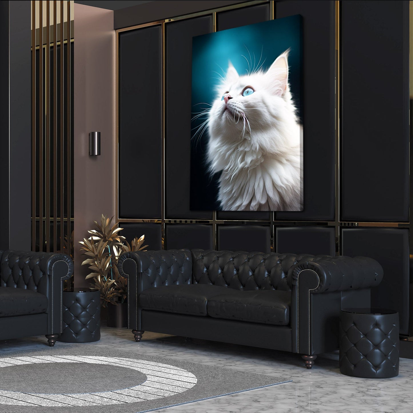 Cat Wall Art White