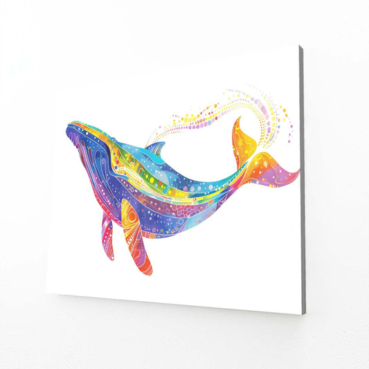 Celestial Rainbow Whale Art