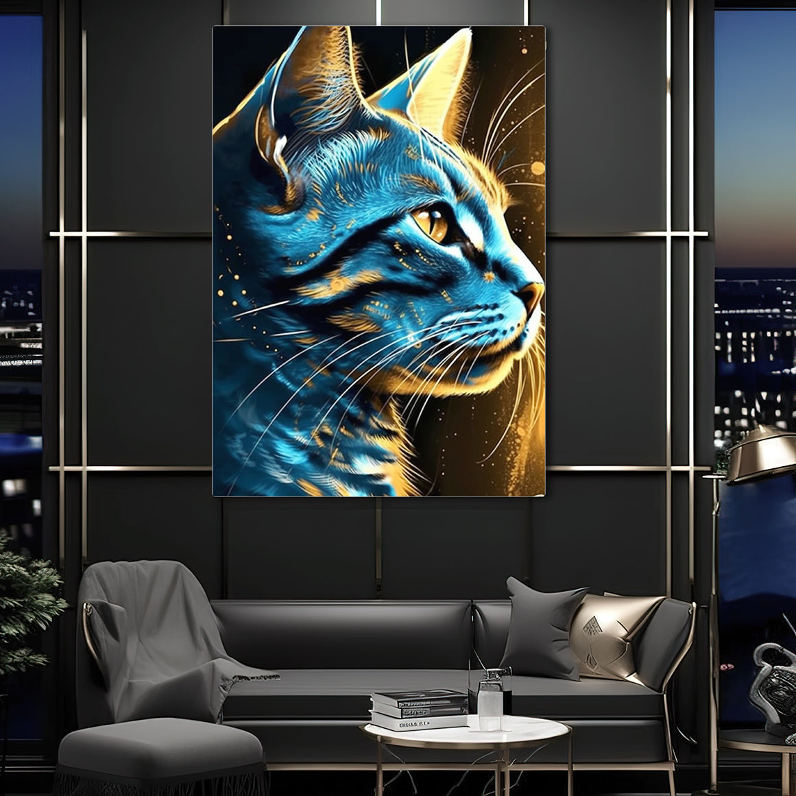 Celestial Shine Cat Wall Art