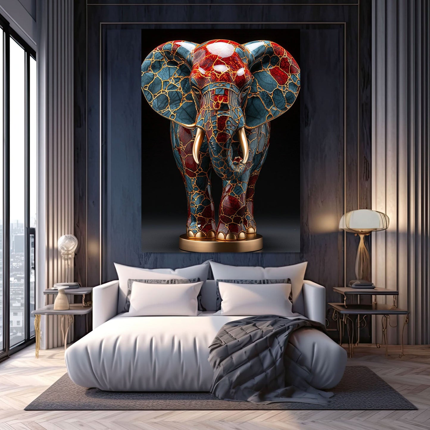 Ceramic Mosaic Elephant Art