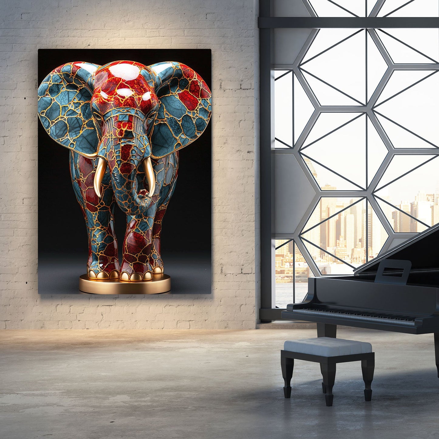 Ceramic Mosaic Elephant Art