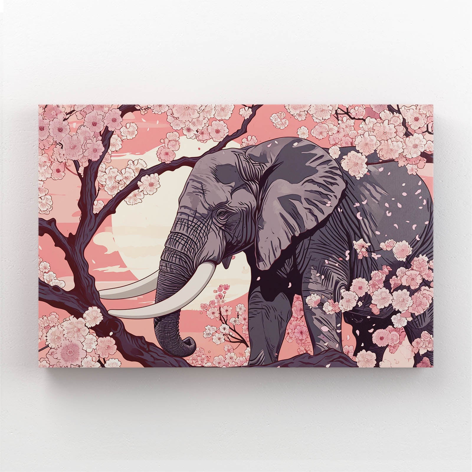 Cherry Blossom Elephant Art
