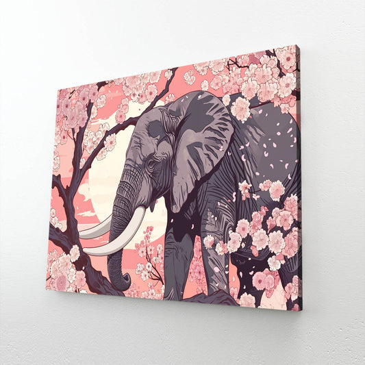 Cherry Blossom Elephant Art