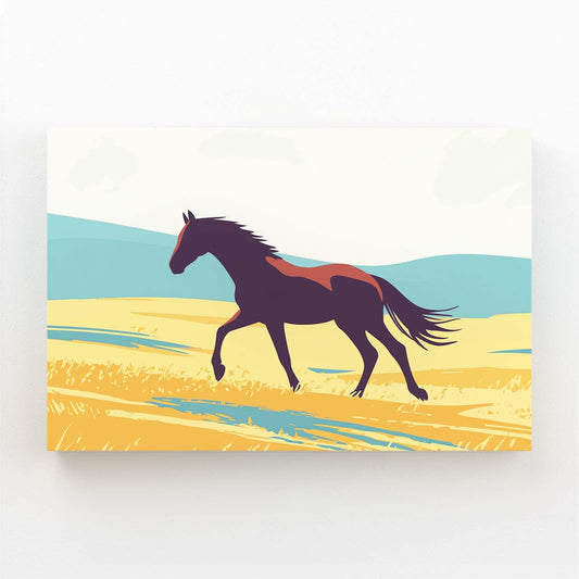 Classic Horse Canvas — contemporary canvas print, angled canvas view on white background