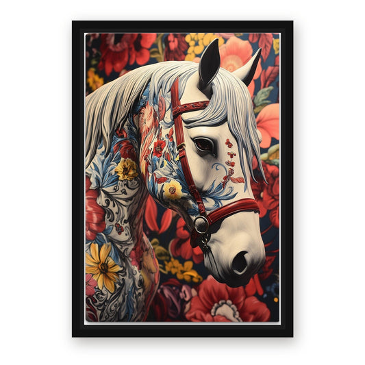 Classic Horse Wall Art – with Premium Black wood frame