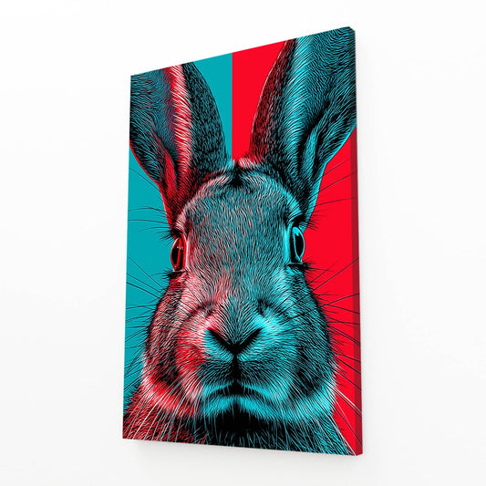Classic Rabbit Canvas Art – angled canvas view on white background