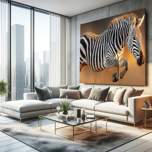 Classic Zebra Art – styled in a furnished interior