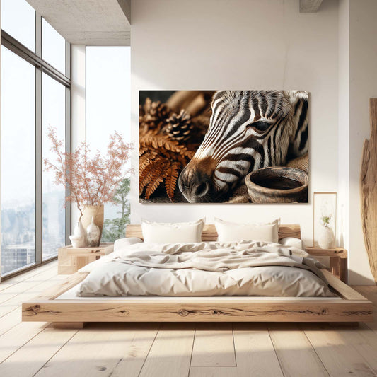 Classic Zebra Canvas – styled in a furnished interior