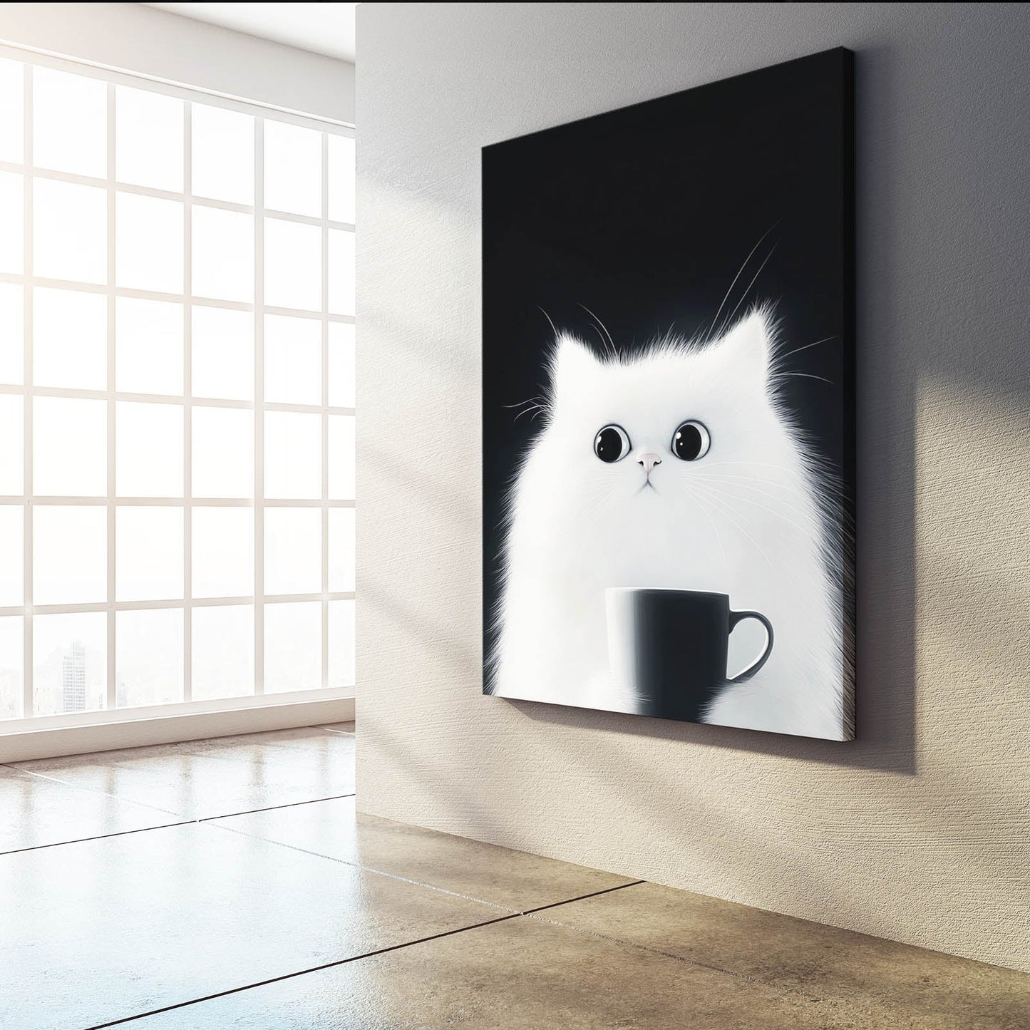 Coffee Stare Cat Wall Art