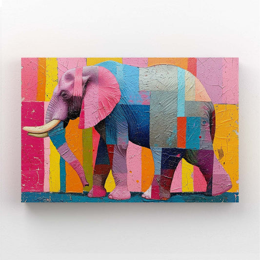 Color Block Elephant Art
