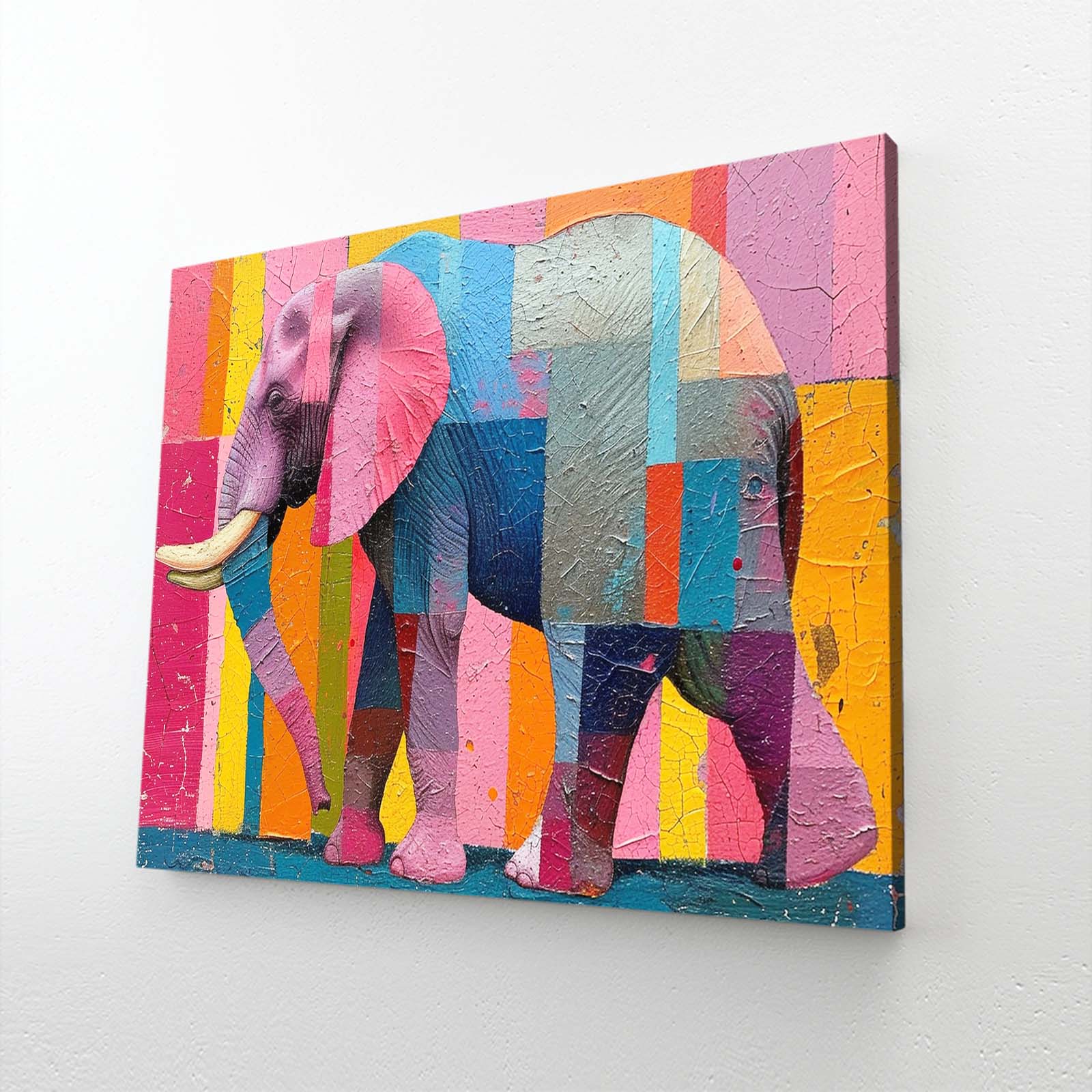 Color Block Elephant Art