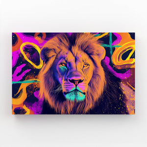 Color Burst Lion Canvas