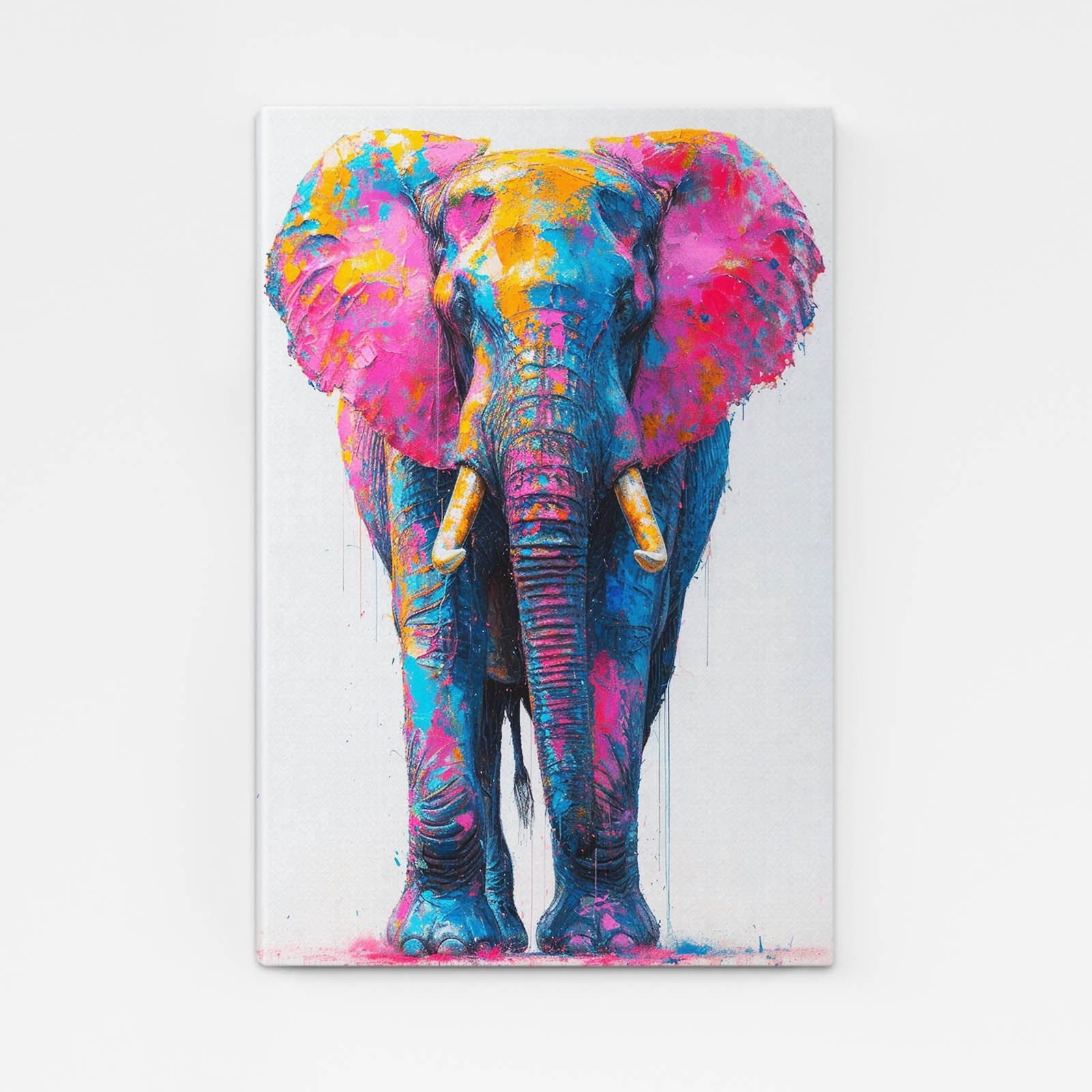Color Splash Elephant Wall Art