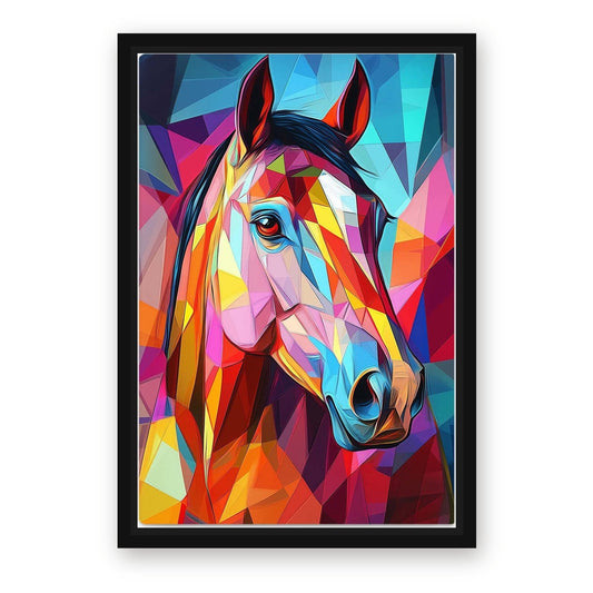 Colored Horse Wall Art – with Premium Black wood frame