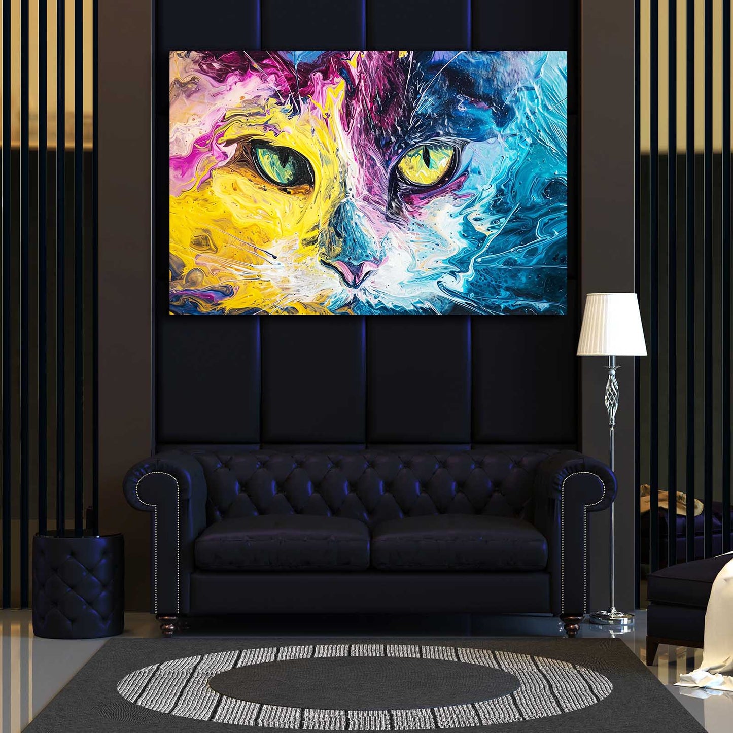 Colorful Abstract Cat Art