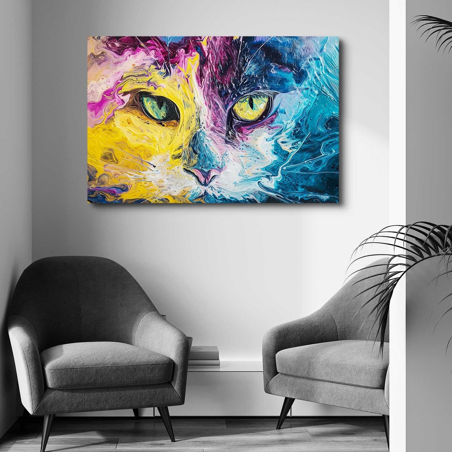 Colorful Abstract Cat Art