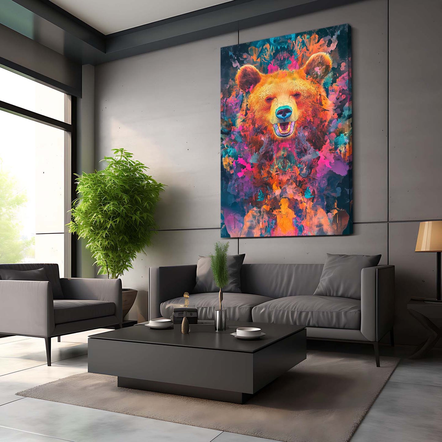 Colorful Bear Wall Art