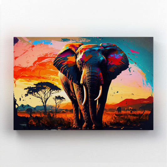 Colorful Elephant Canvas Art