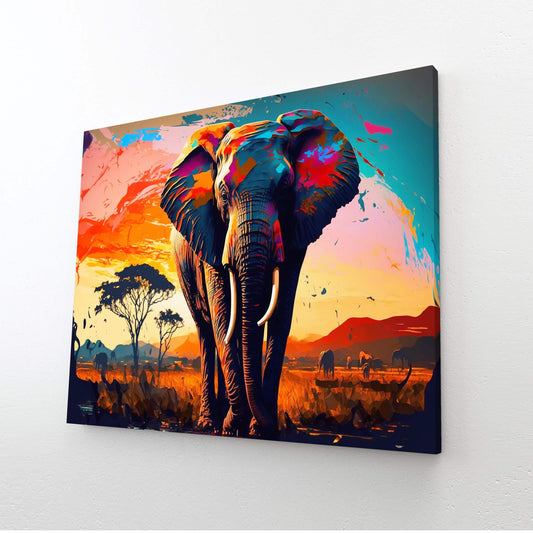 Colorful Elephant Canvas Art