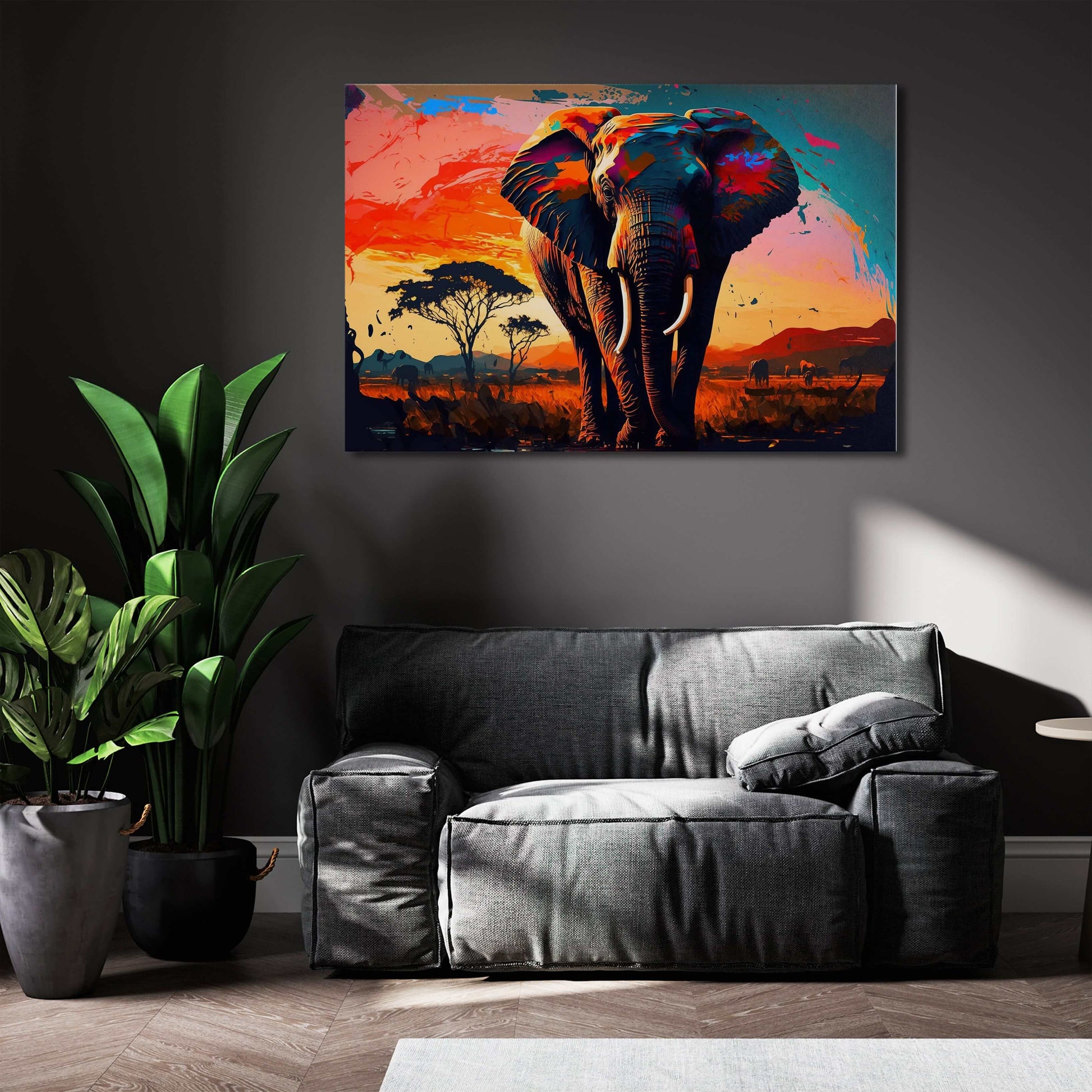 Colorful Elephant Canvas Art