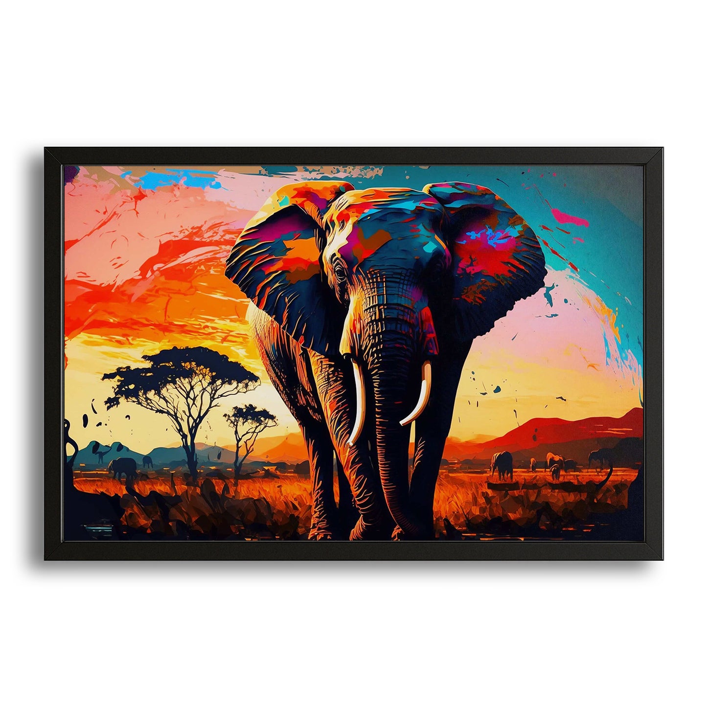 Colorful Elephant Canvas Art
