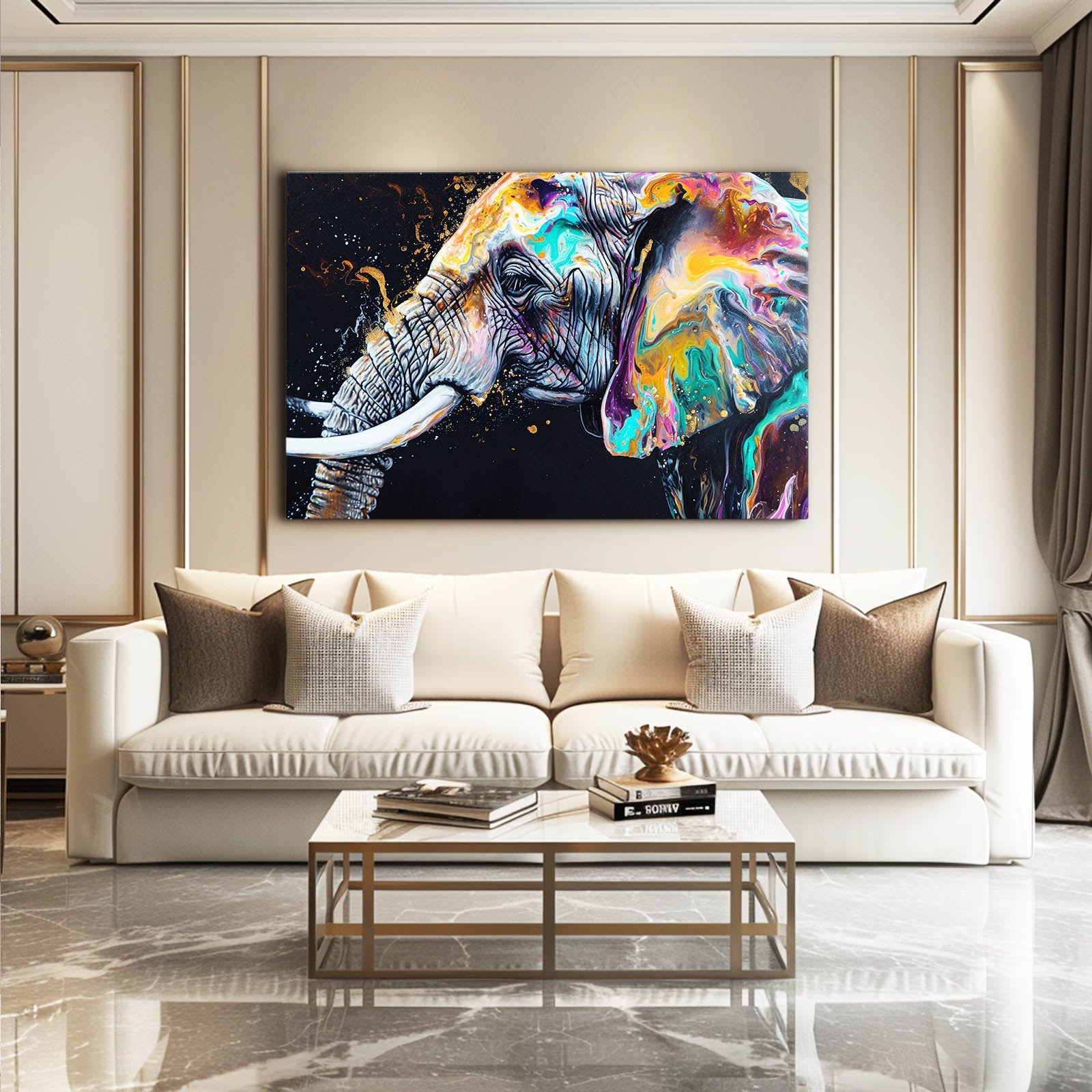 Colorful Elephant Wall Art