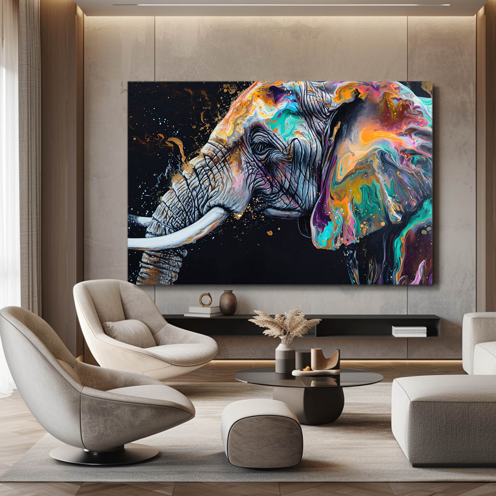 Colorful Elephant Wall Art