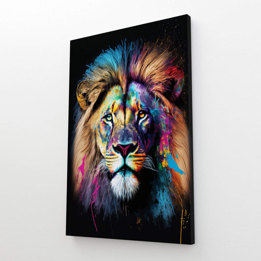 Colorful Lion Canvas Painting