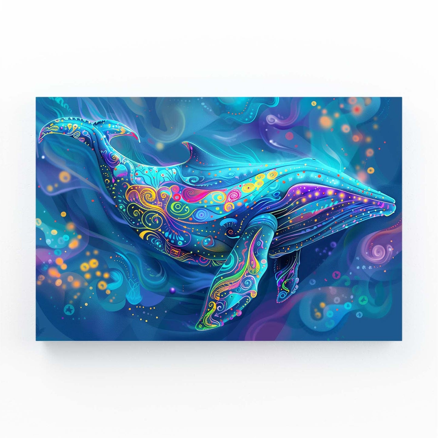 Colorful Mystical Whale Art