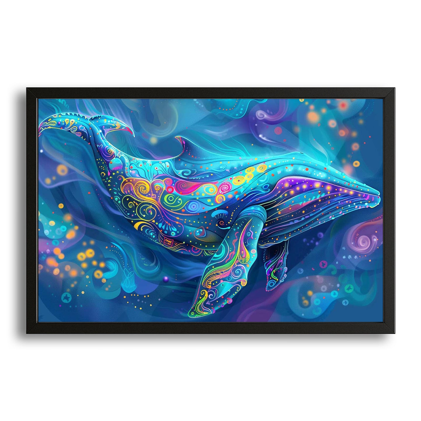 Colorful Mystical Whale Art