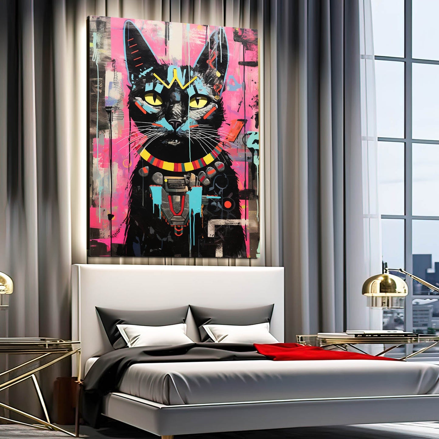 Colorful Style Cat Wall Art