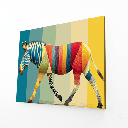 Colorful Zebra Wall Art – colorful canvas print