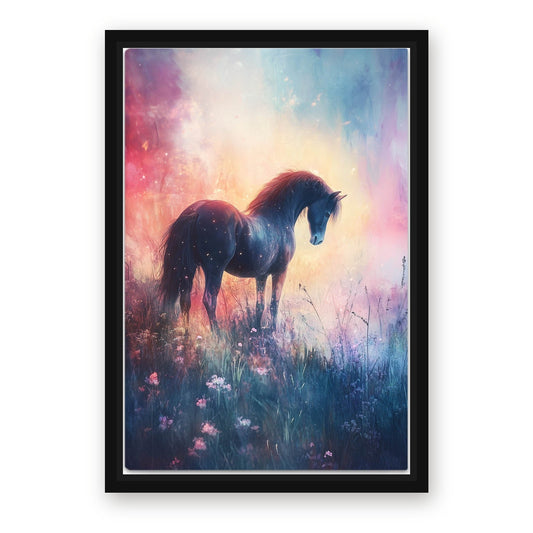 Contemporary Horse Wall Art – with Premium Black wood frame