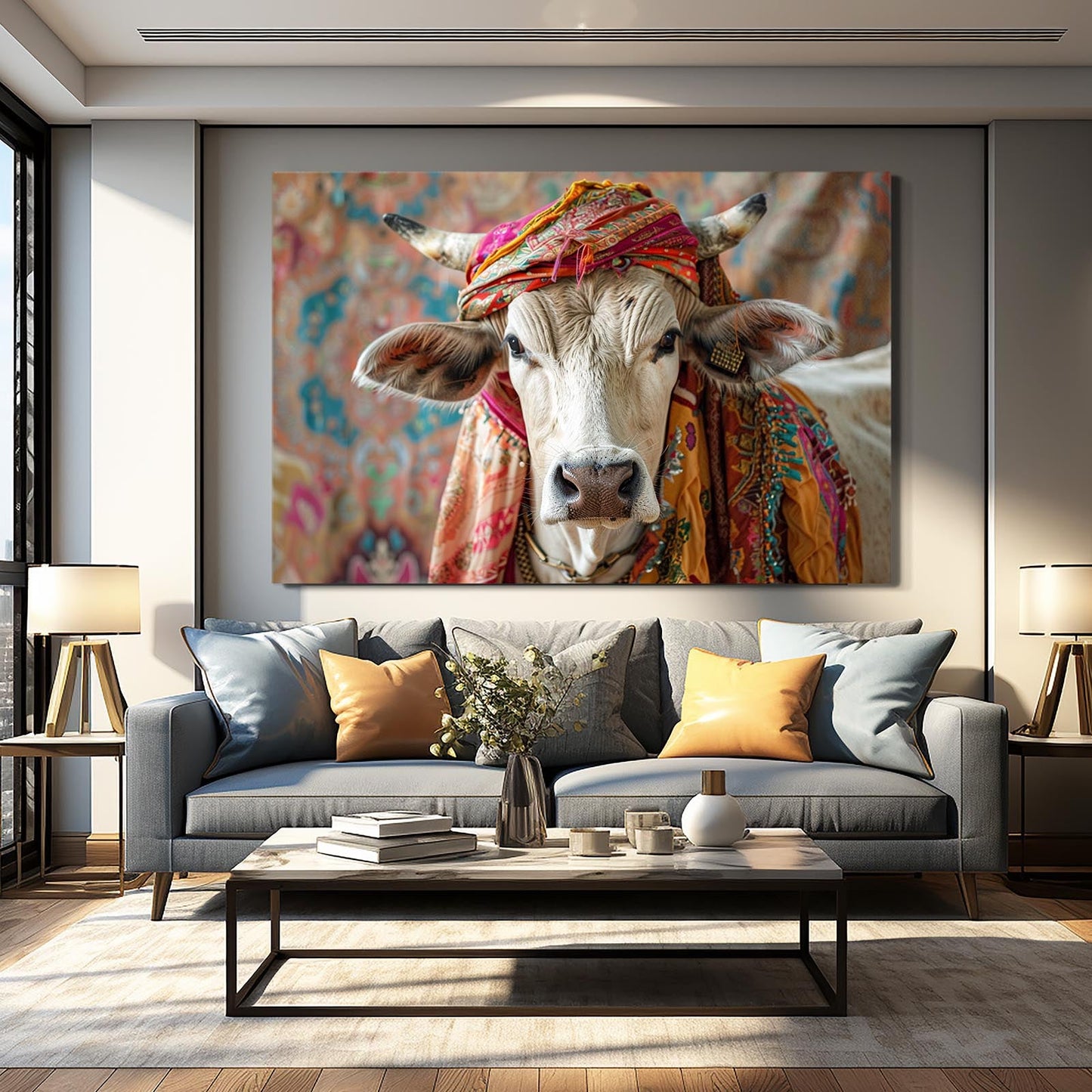 Cool Cow Prints – angled canvas view on white background