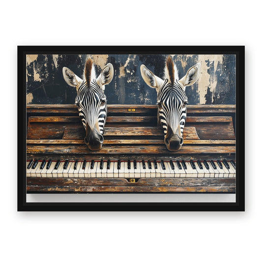 Cool Keys Zebra Artwork – with Premium Black wood frame