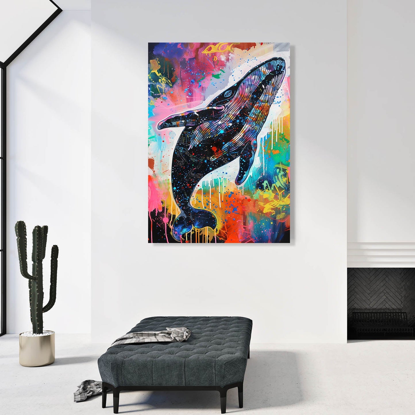 Cosmic Graffiti Whale Art
