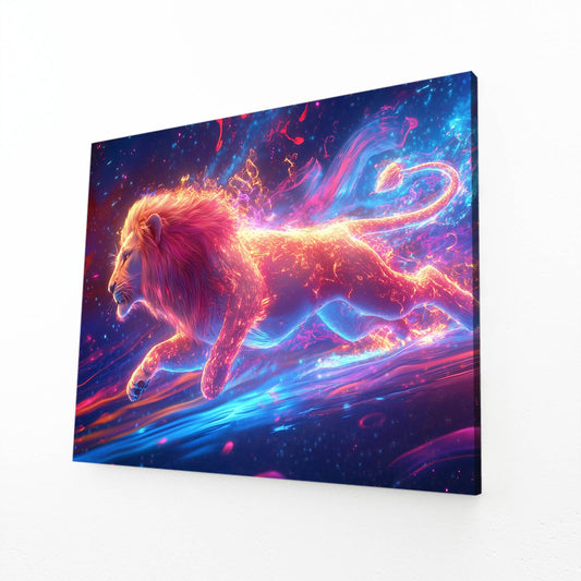 Cosmic Run Lion Wall Art