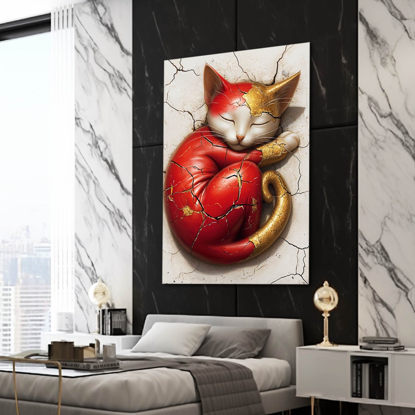 Cracked Elegance Cat Art