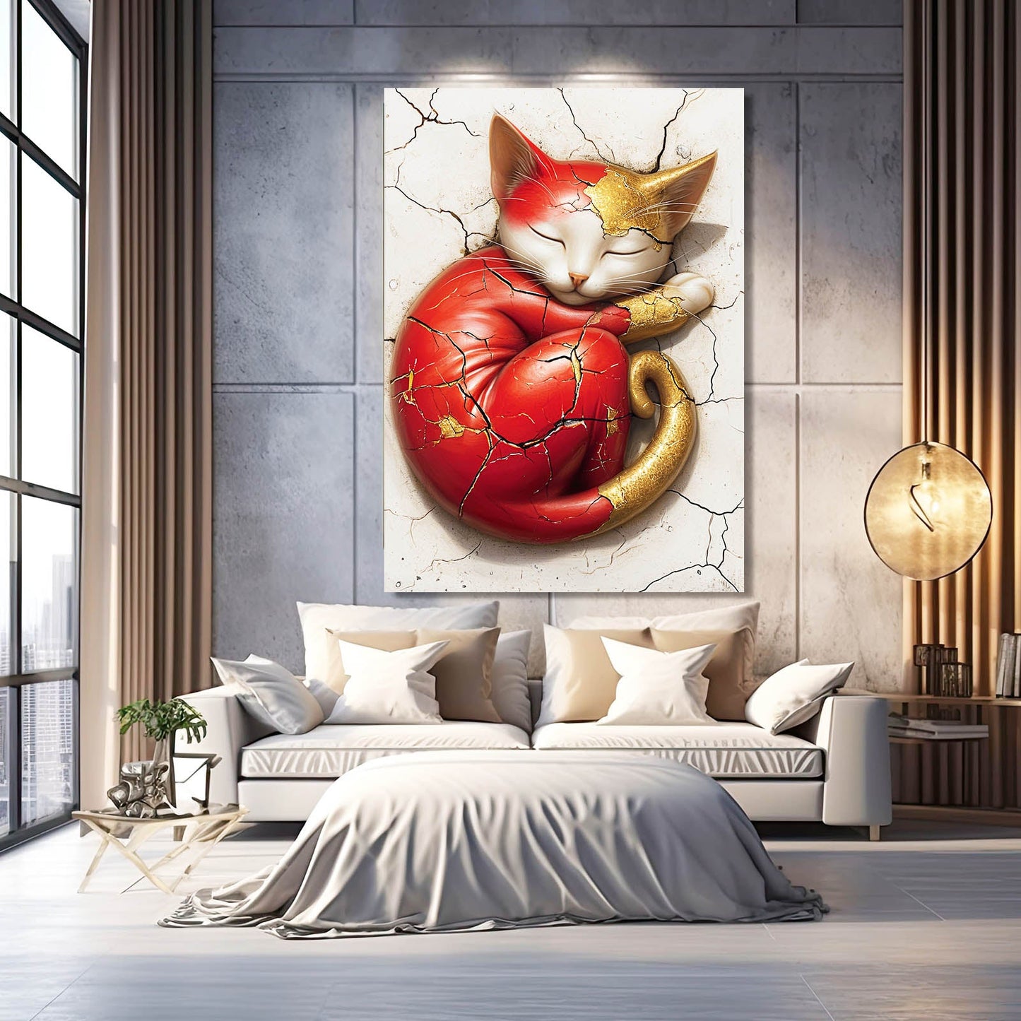 Cracked Elegance Cat Art
