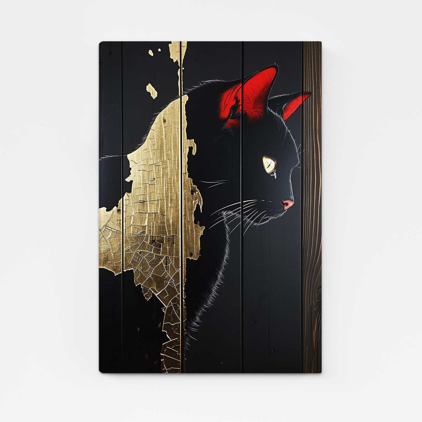 Cracked Gold Shadow Cat Art