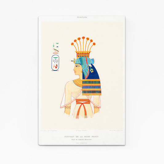 Crowned Figure Sketch Egyptian Canvas – angled canvas view on white background