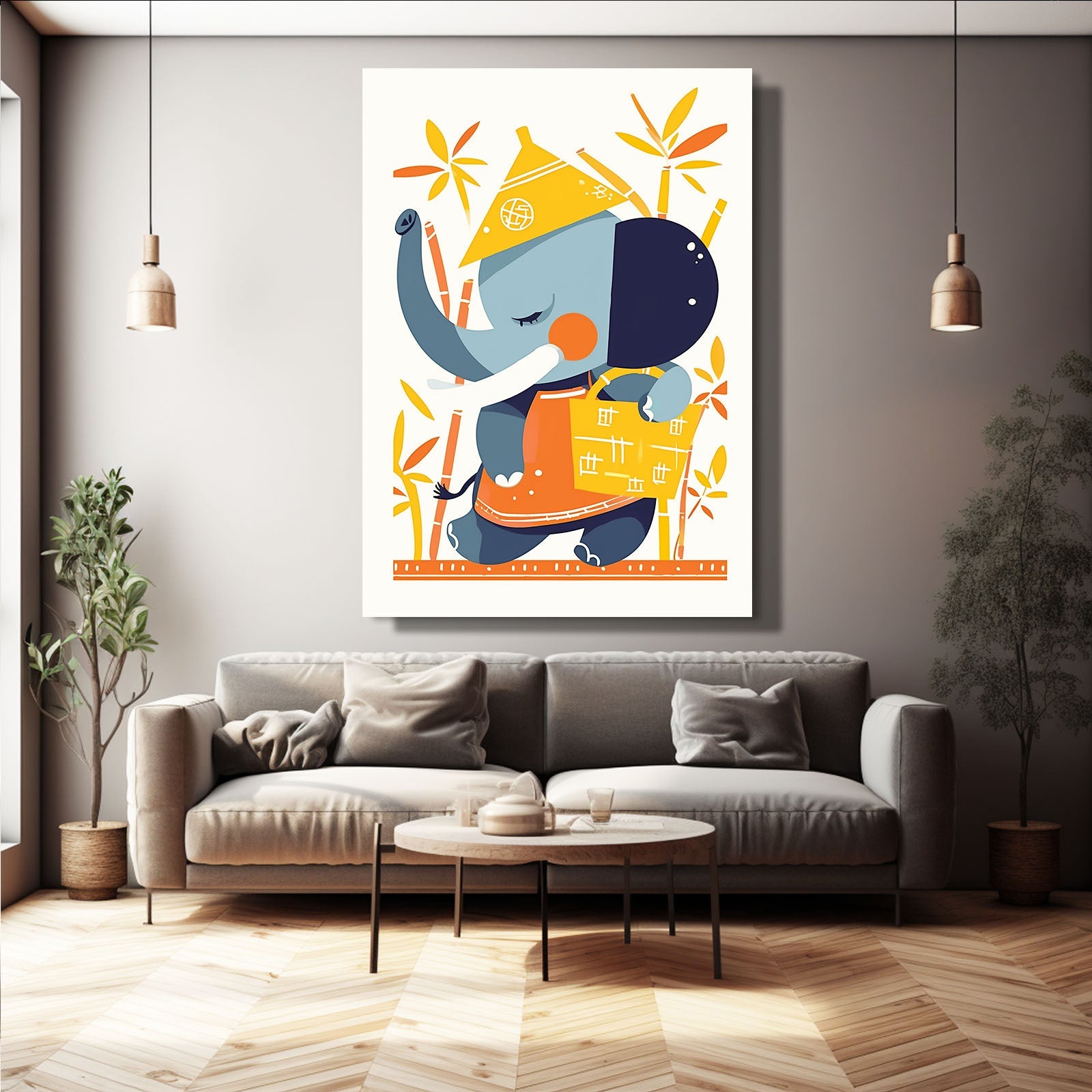 Cute Bamboo Elephant Art