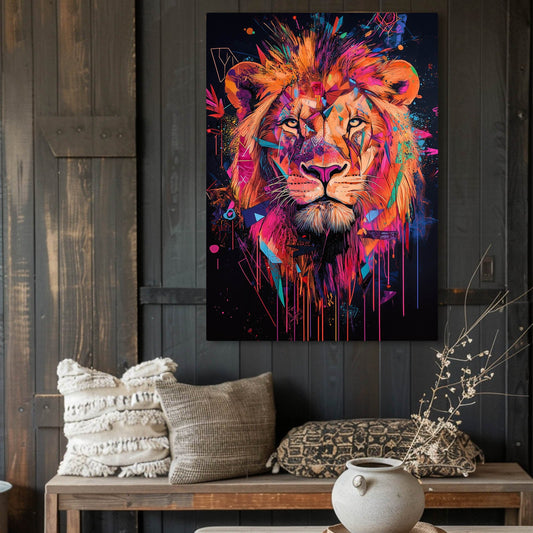 Decor Lion Wall — digital canvas print in pink tones, view 3
