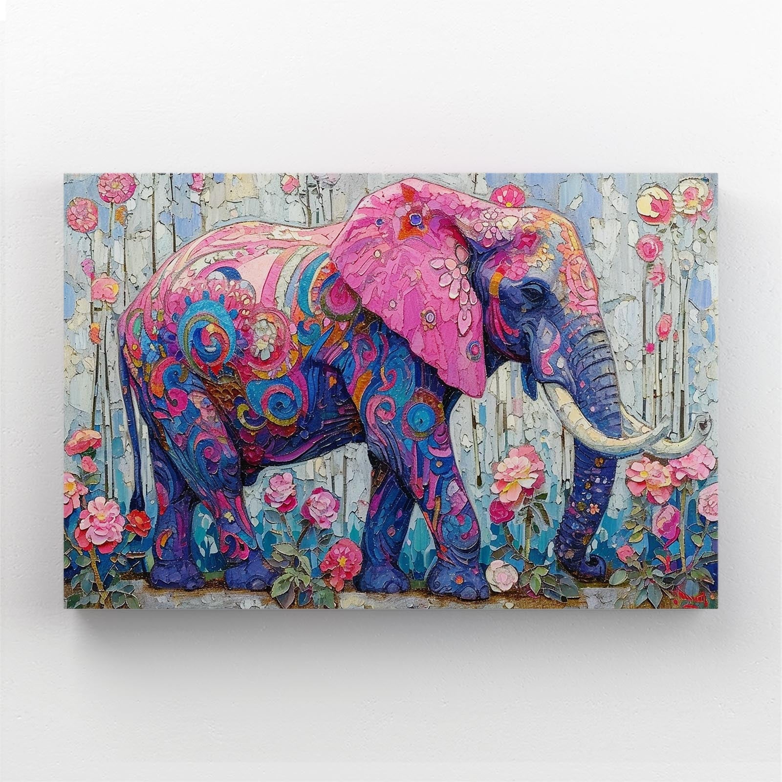 Decorative Floral Elephant Art