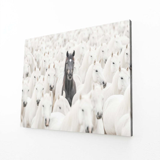Deep Horse Canvas Art – angled canvas view on white background